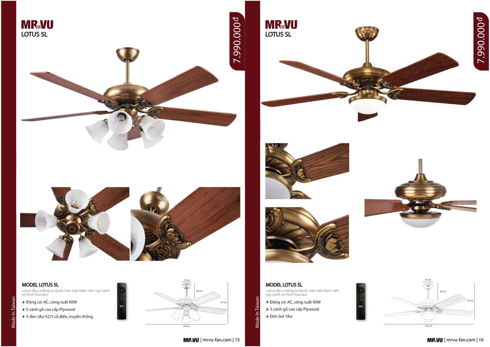 Bảng giá và Catalogue Quạt trần Mr Vũ mới nhất 2024 /Page 